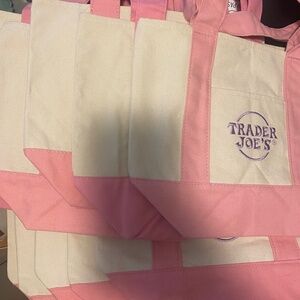 10 Pink Trader Joes mini tote bags